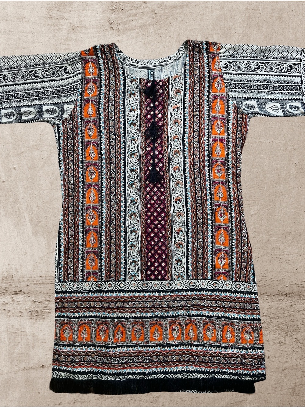 Boho Ethnic Block Print Tunic Kurta - Dua Collection